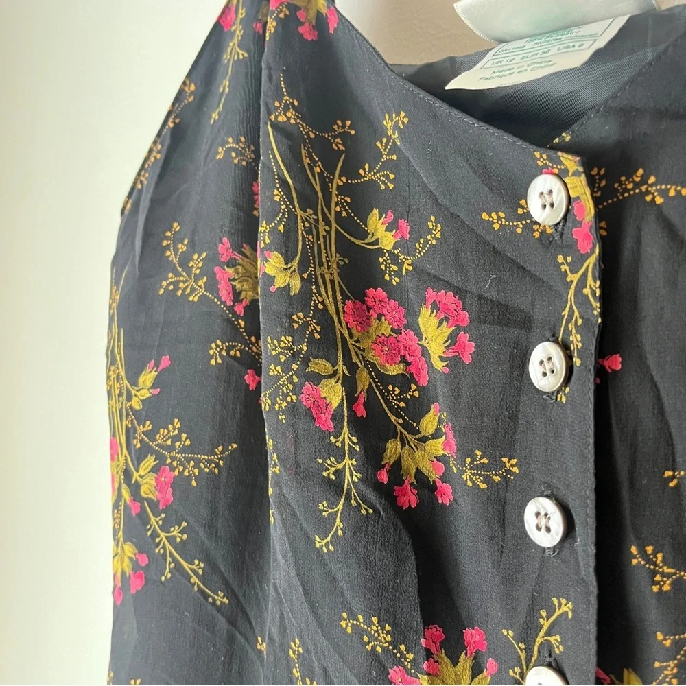 Vintage Laura Ashley Silk Floral Spaghetti Strap Tiered Maxi Dress - Picture 9 of 11